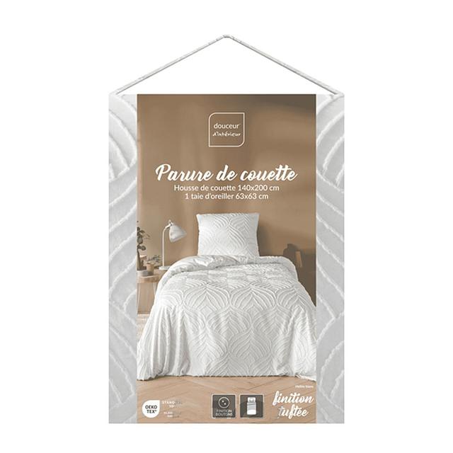 3574386451581 - Douceur D Interieur - Parure microfibre unie Blanc