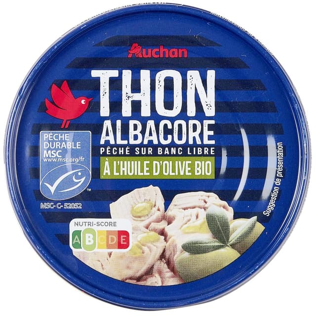 3596710481781 - Auchan - Thon albacore MSC à l'huile d olive vierge extra bio