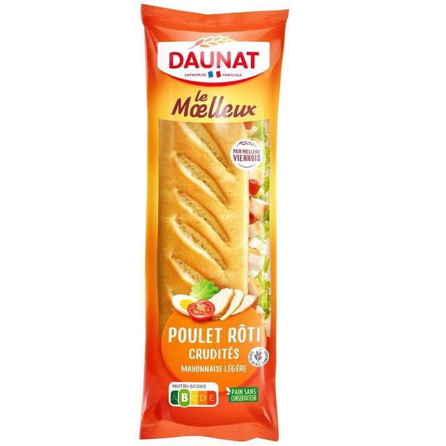 3367651002881 - DAUNAT - Sandwich Poulet Rôti Crudité et Mayonnaise Légère