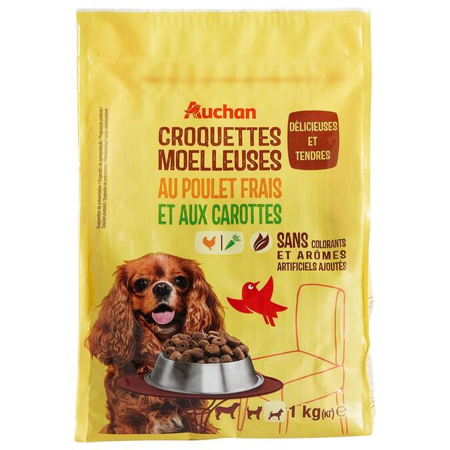 3596710523481 - Auchan - Croquettes moelleuses poulet frais carottes pour petit chien