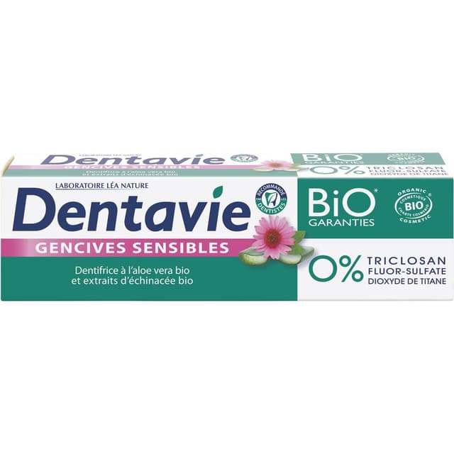 3517360017281 - Dentavie - Dentifrice gencives sensibles, Aloe Vera et extrait d'échinacées bio