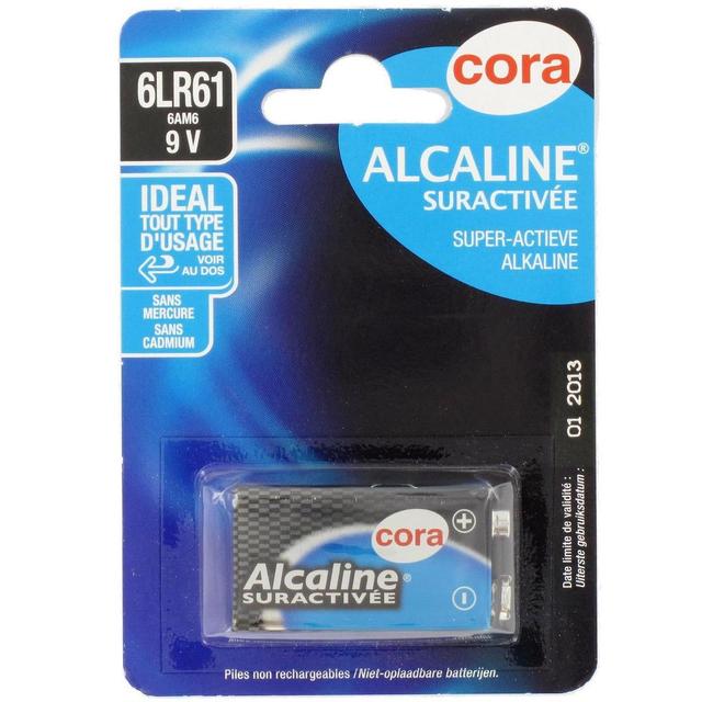 3257980018281 - Cora - Pile 6LR61 / 9V Alcaline Suractivée