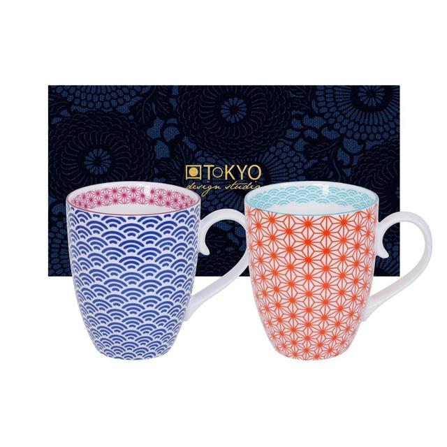 8719323538481 - Tokyo Design Studio - Coffret 2 mugs Star/Wave Blue/Red 
