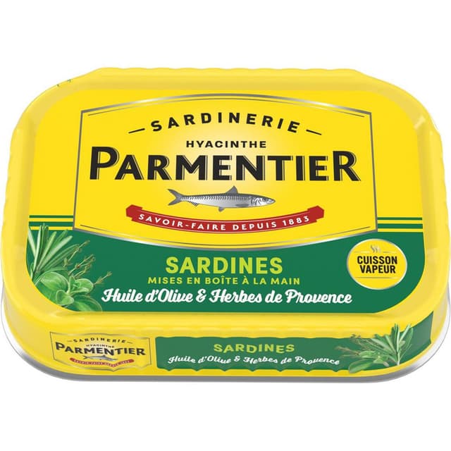 3019081238681 - Parmentier - Sardines à l'huile d'olive et herbes de Provence