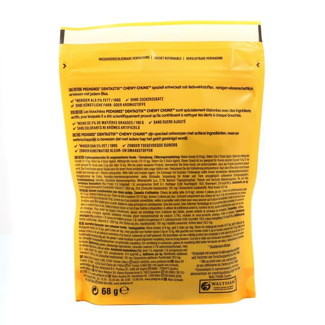 4008429131882 - Pedigree - Dentastix Chewy Chunx bouchées à mâcher au bœuf pour petit et moyen chien