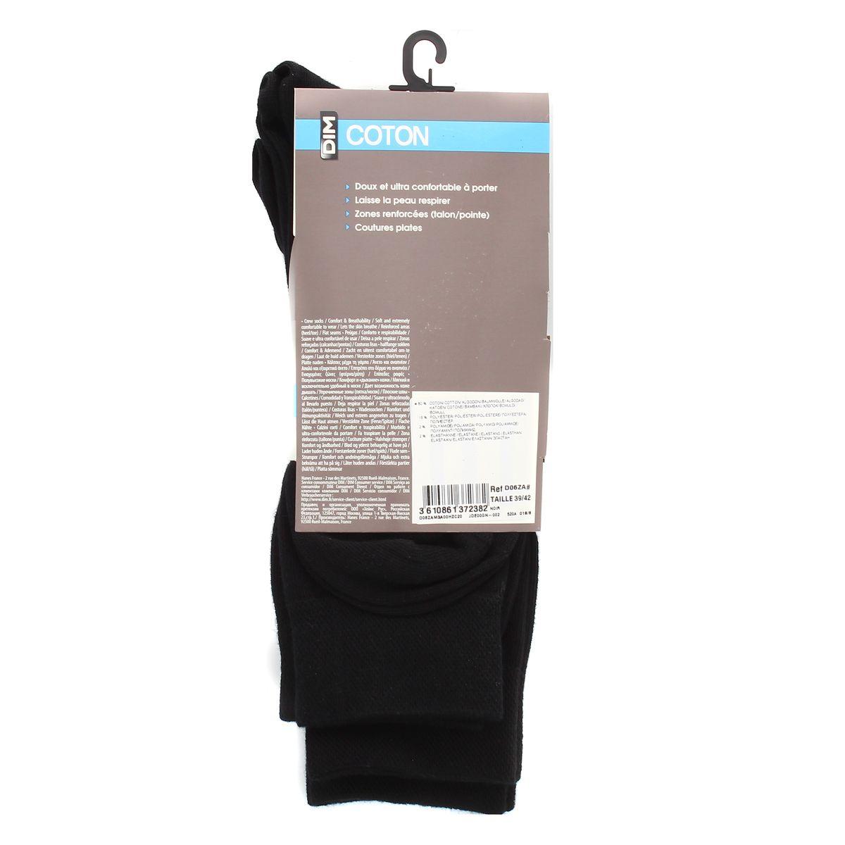 3610861372382 - Dim - Mi Chaussettes Coton Noires x3