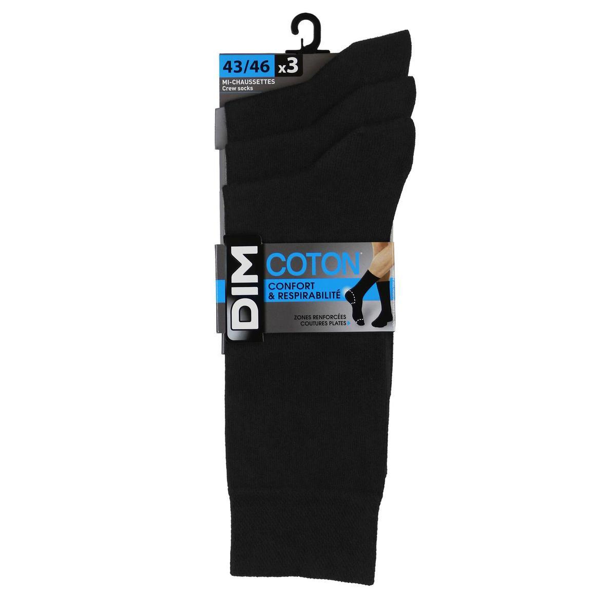 3610861372382 - Dim - Mi Chaussettes Coton Noires x3