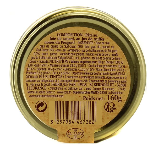3257984467382 - Patrimoine Gourmand - Pâté Recette Périgourdine