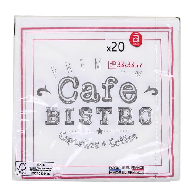 3245676768282 - ACTUEL - Serviettes 33x33cm Bistro
