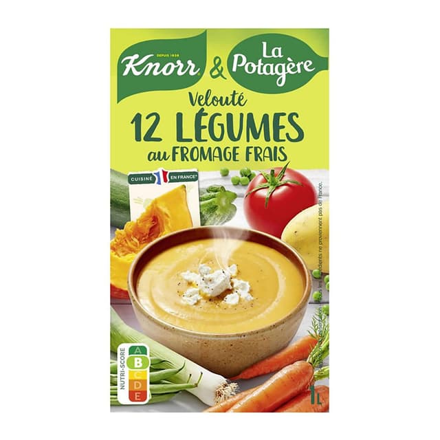 8710908948282 - Knorr & La Potagère - Velouté de 12 Légumes au fromage frais Soupe liquide en brique familiale