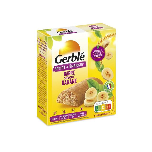 3175681158382 - Gerblé Sport et Energie - 6 Barres Banane Sport et énergie