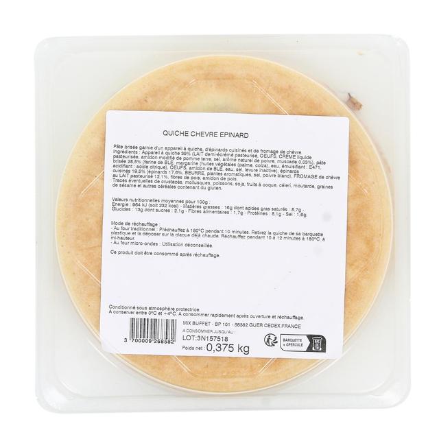 3700009268582 - Mix Buffet - Quiche Chèvre Epinard
