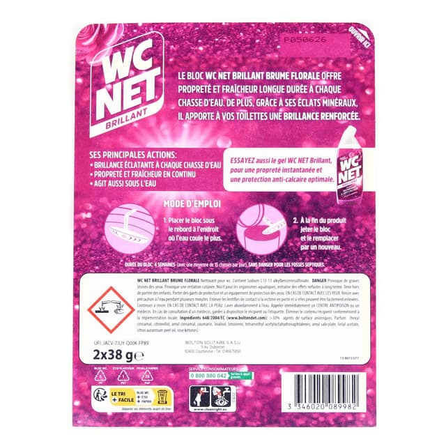 3346020089982 - WC net - Bloc nettoyant brillant