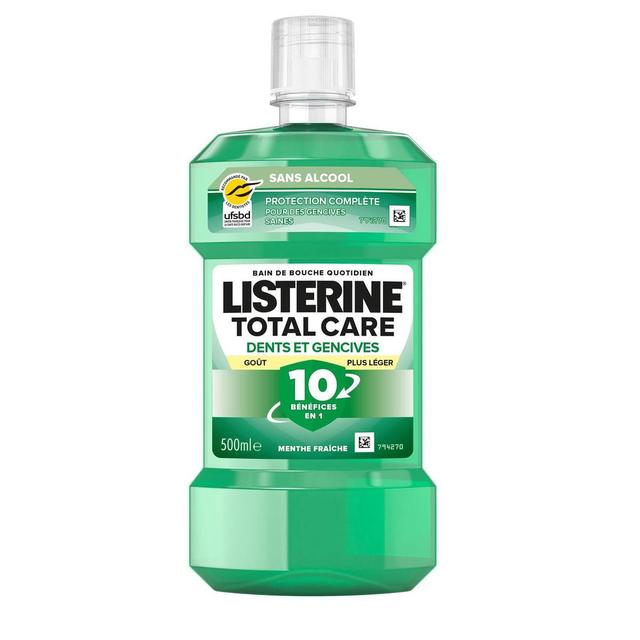 3574661811383 - Listerine - Bain de bouche total care dents & gencives goût plus léger
