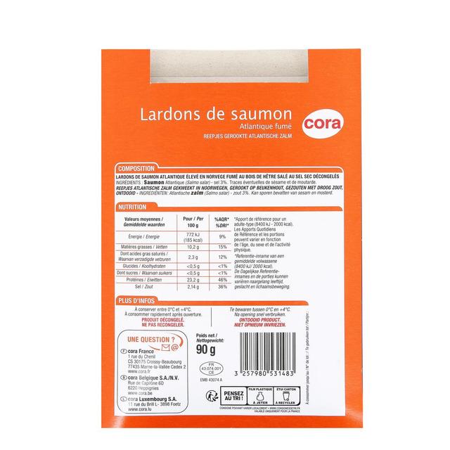 3257980531483 - Cora - Lardons de saumon fumé