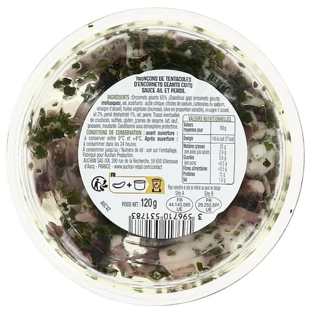 3596710531783 - Auchan - Encornet Géants Ail et Persil