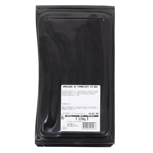 3321250095583 - Quillard & Fils - Saucisse francfort Bio 240g