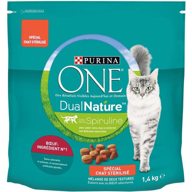 7613036716383 - Purina - One - Croquettes Boeuf Spiruline Dual Nature pour Chat Adulte Stérilisé