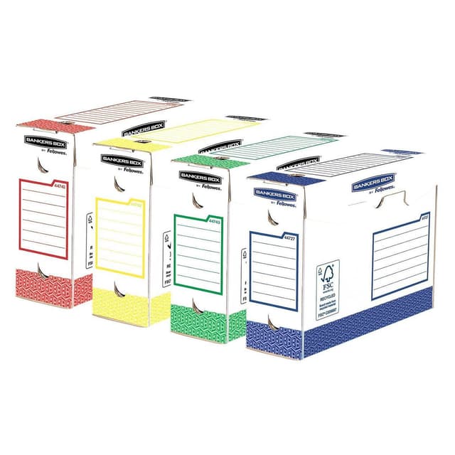 0043859720484 - Fellowes - Lot de 8 boites d'archive 4 couleurs