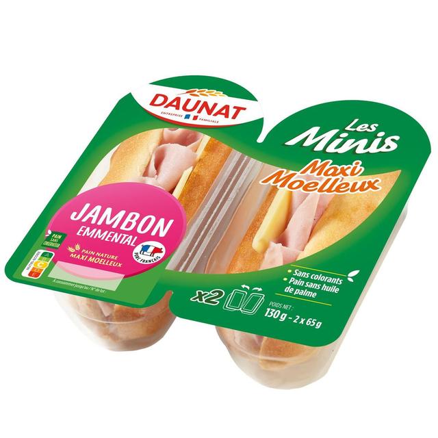 3367651001884 - DAUNAT - Mini Sandwich Jambon Emmental