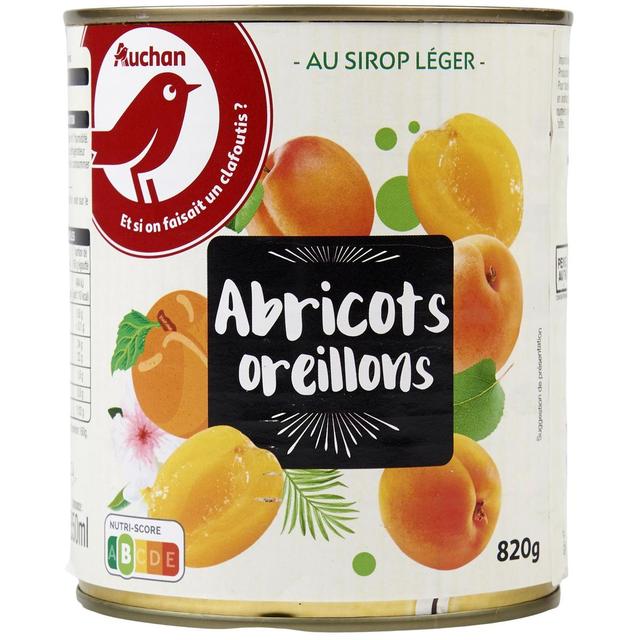 3596710441884 - Auchan - Abricots en oreillons au sirop léger