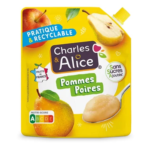 3288313704984 - Charles et Alice - Compote Pomme Poire Sans Sucres Ajoutés