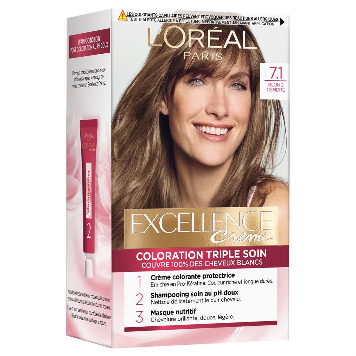 3054080076384 - L'Oréal Paris Excellence crème - Coloration 7.1 Blond cendré