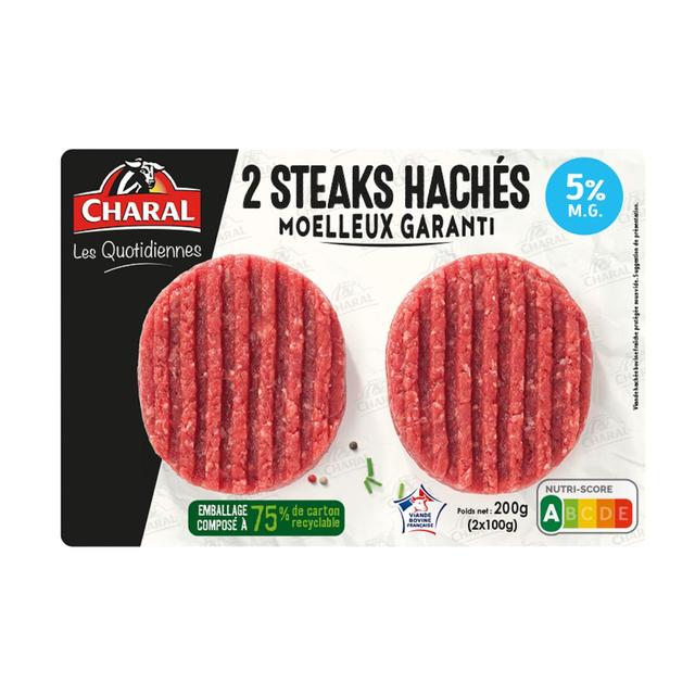3181238976484 - Charal - 2 Steaks hachés 5%MG - Les Quotidiennes 2x100g