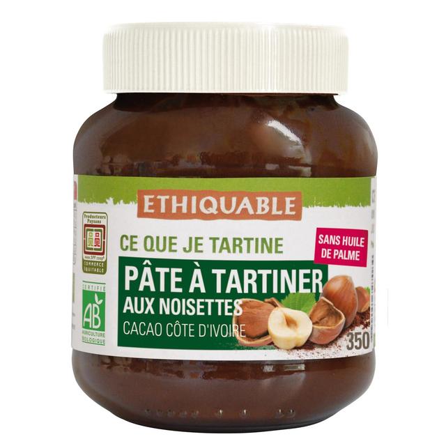 3760091727084 - Ethiquable - Commerce Equitable - Pâte à tartiner aux noisettes Bio Cacao d'Equateur
