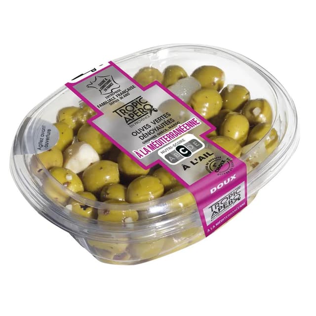 3382510019084 - Tropic Apéro - Olive vertes dénoyautées à la méditerranéenne à l'ail