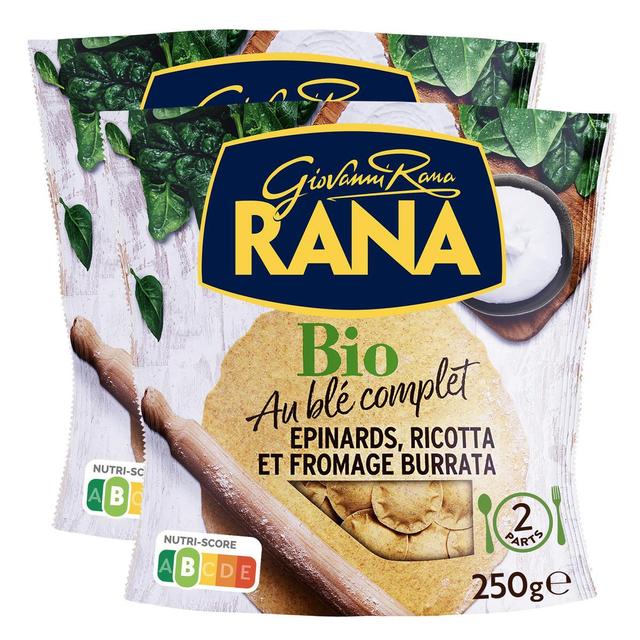 2050000349584 - Giovanni Rana - Raviolis Frais Bio au Blé Complet Epinard Ricotta et fromage Burrata