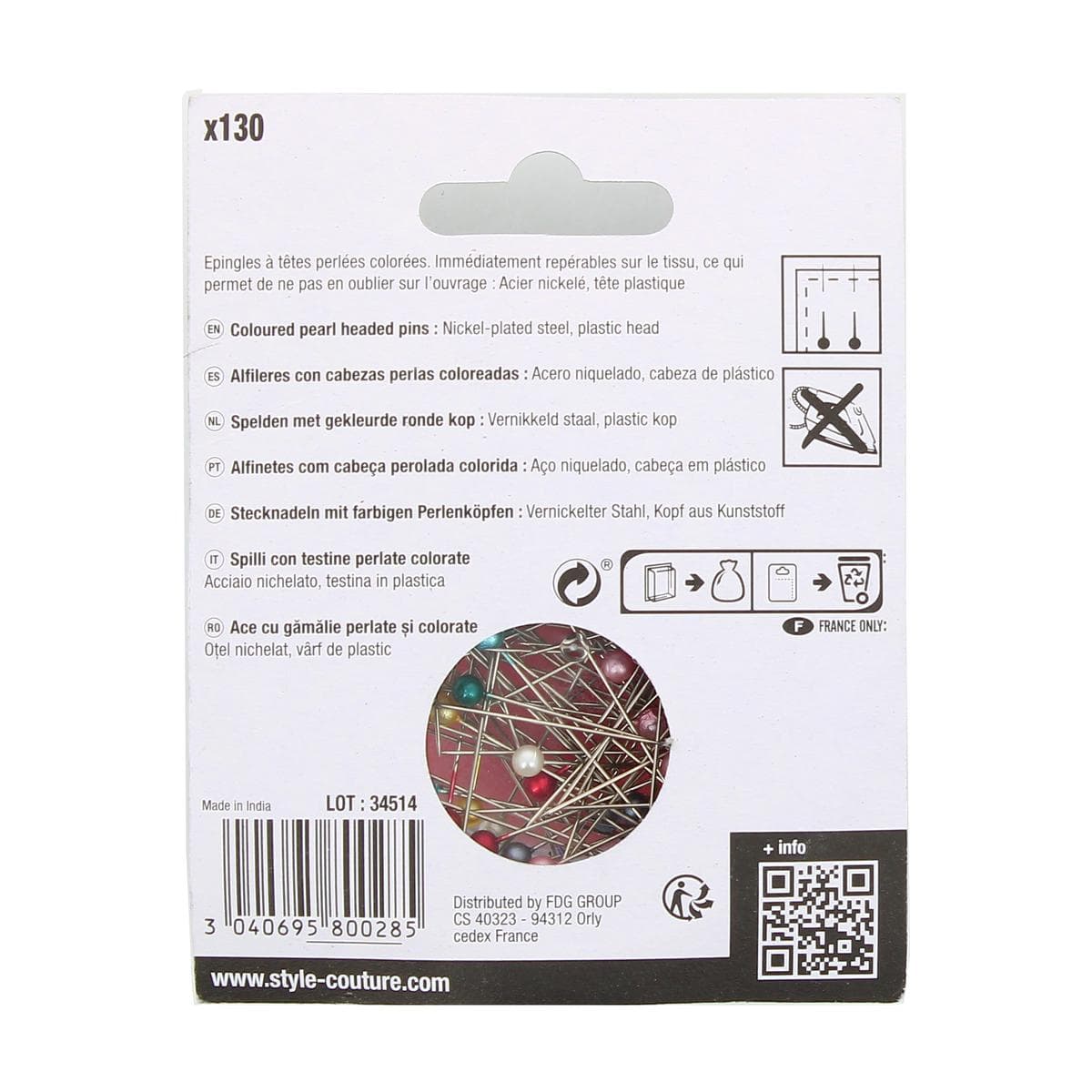 Lot De 300 épingles à Coudre à Tête Ronde Avec Perles - Outil