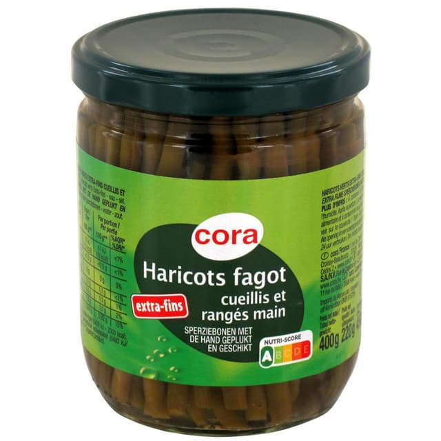 3257987030385 - Cora - Haricos Fagot Cuiellis et rangés mains - Haricots Verts Extra Fins