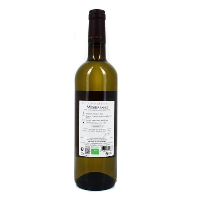 3760026100685 - Vin de Pays de Méditerranée Blanc IGP - Les collines de Laure Viognier Jean Juc Colombo