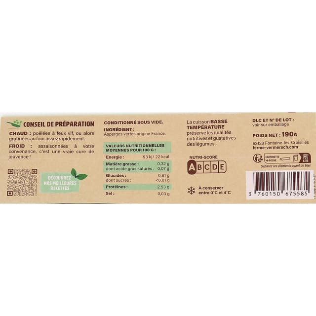 3760150675585 - Ferme Vermersch - Asperges Vertes Cuites