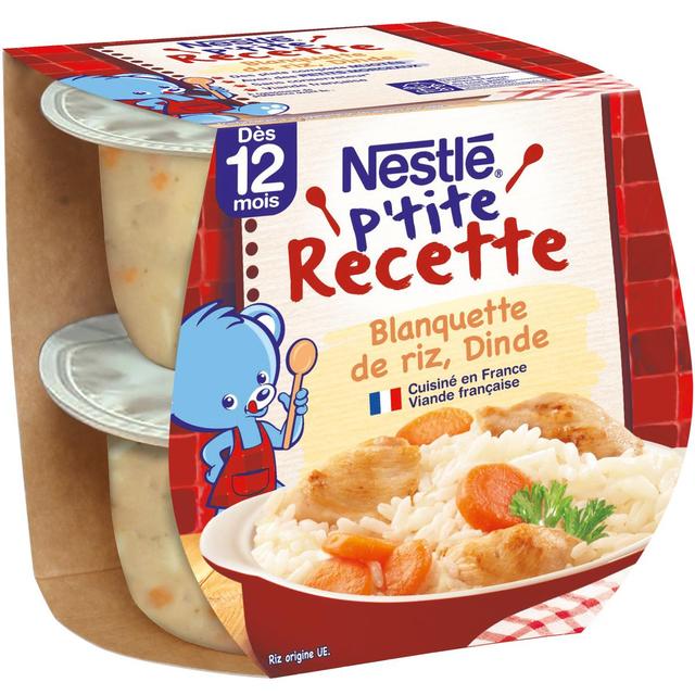 7613035856585 - Nestlé - P'tite Recette - Blanquette de Riz Dinde Bol Bébé Dès 12 mois