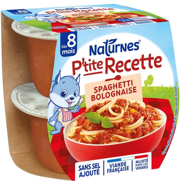 7613035848085 - Naturnes® - P'tite Recette - Spaghetti à la Bolognaise Bol Bébé Dès 8 mois