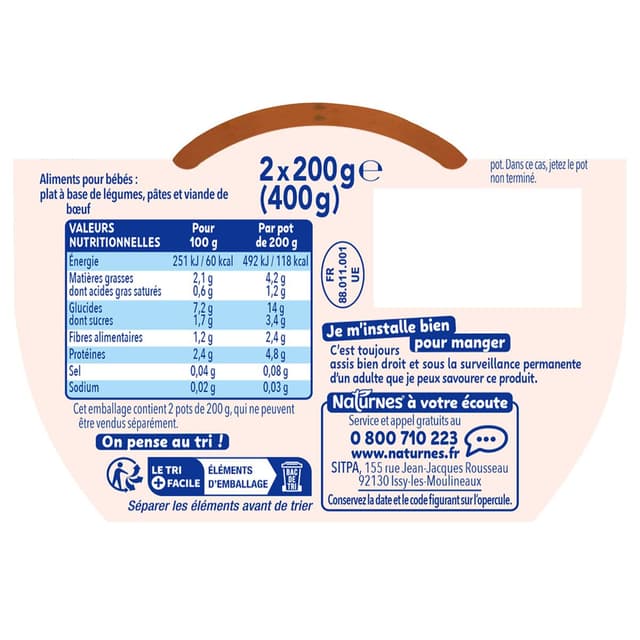 7613035848085 - Naturnes® - P'tite Recette - Spaghetti à la Bolognaise Bol Bébé Dès 8 mois