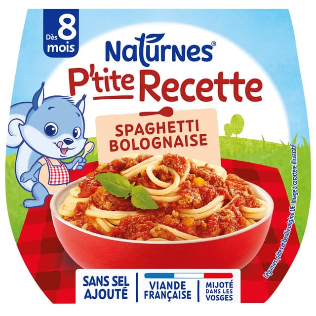 7613035848085 - Naturnes® - P'tite Recette - Spaghetti à la Bolognaise Bol Bébé Dès 8 mois