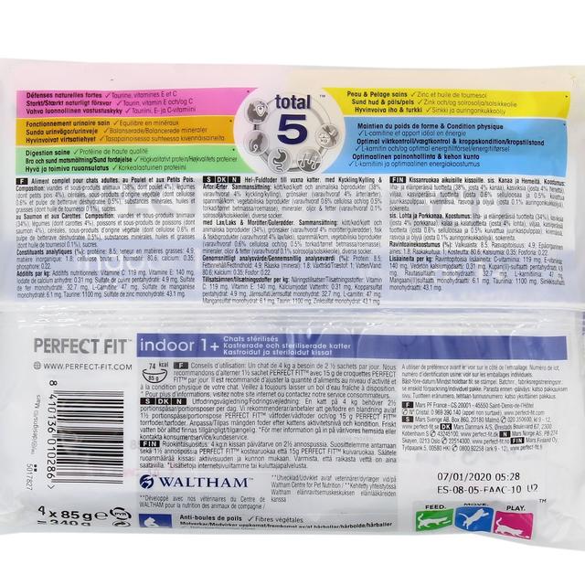 8410136010286 - Perfect Fit - Sachets en sauce Poulet et Saumon pour chat d'intérieur adulte stériilisé