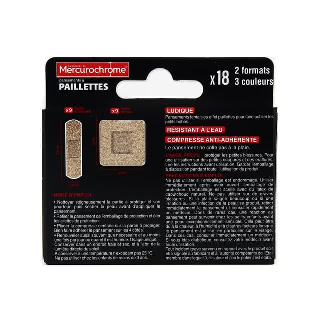 3160920501586 - Mercurochrome - Pansements Paillettes Résistant à l'Eau