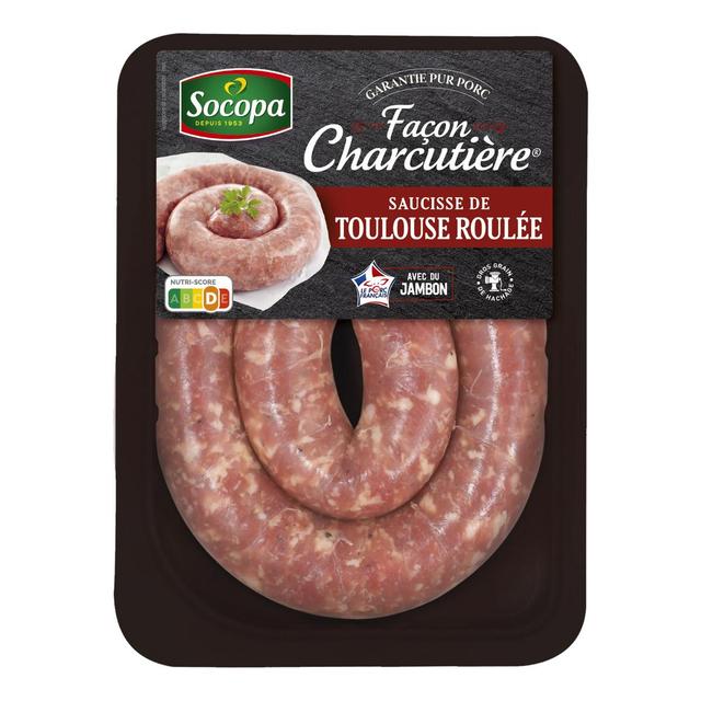 3039050643186 - Socopa - Saucisse de Toulouse Roulée Façon Charcutière avec du Jambon