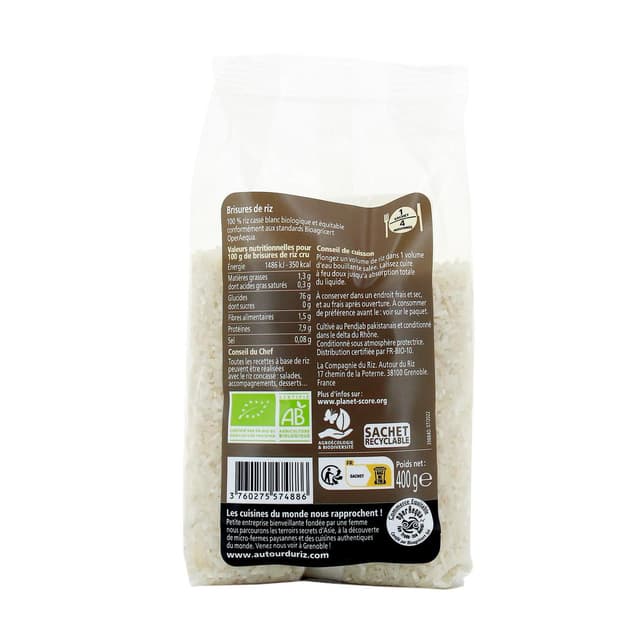 3760275574886 - Autour Du Riz - Brisure de Riz concassé bio équitable du Pendjab