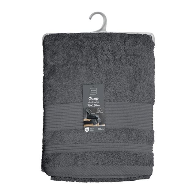 3574388015286 - Douceur D Interieur - Drap de douche Anthracite