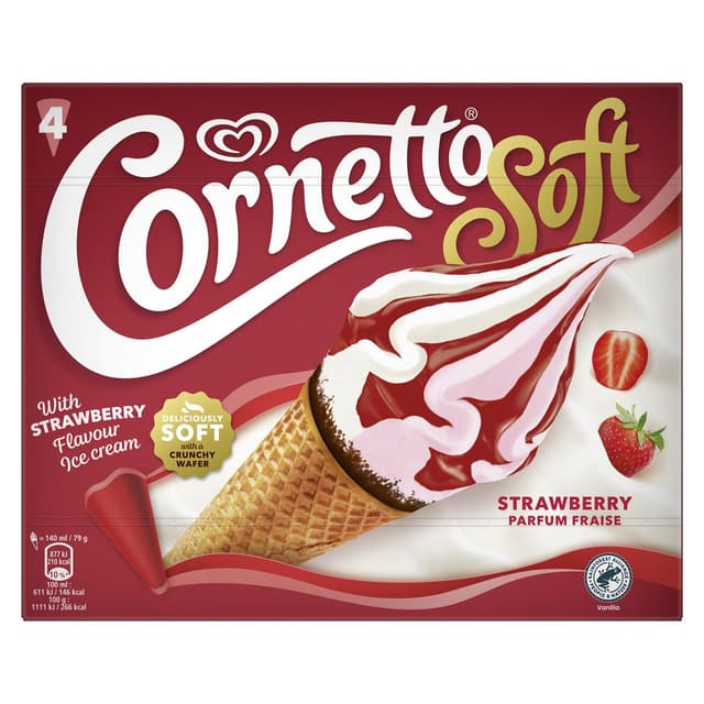 8711327655386 - Cornetto - Cônes vanille fraise