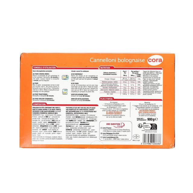 3257986406686 - Cora - Canelloni à la Bolognaise