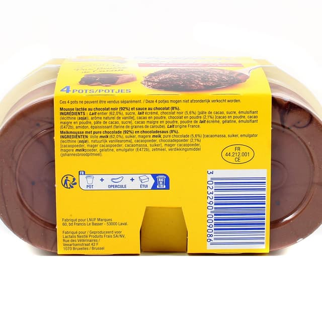 3023290009086 - La laitière - Secret de mousse chocolat noir