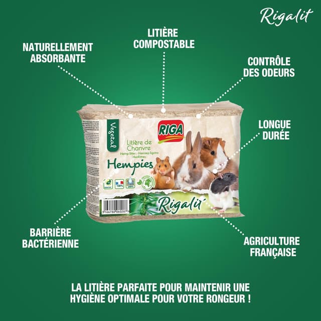 3166780060287 - Riga Rigalit - Litière Chanvre Pour Rongeurs
