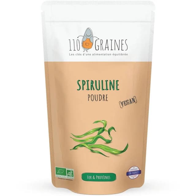 3770012915087 - 110 Graines - Spiruline en Poudre Bio - Complément alimentaire