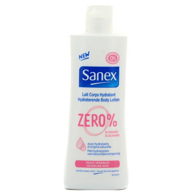 8718951189287 - Sanex - Lait corps hydratant 0% pour les peaux sensibles 